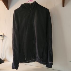 L.L. Bean Navy and Light Gray Fleece Jacket With Hood